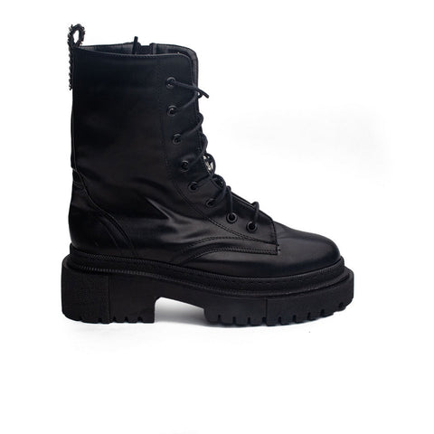 Turkish Women Black Leather Half Boot #1692