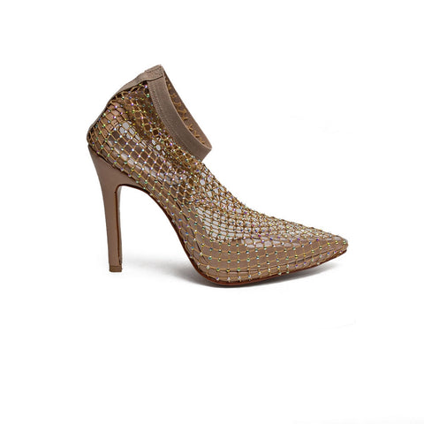 Turkish Women Beige Plastic Heels #1706