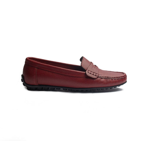 Turkish Women Red Leather Espadrilles #1718