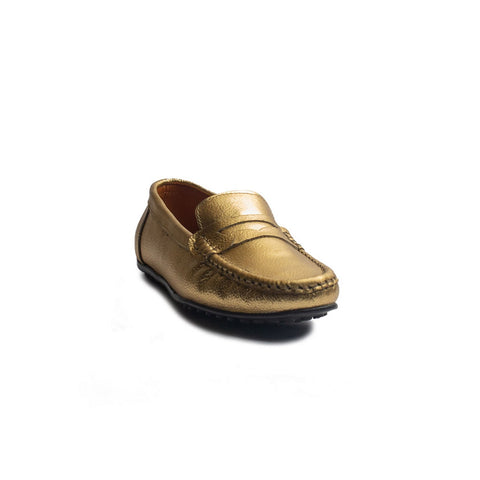 Turkish Women Gold Leather Espadrilles #1721