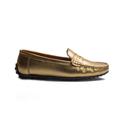 Turkish Women Gold Leather Espadrilles #1721