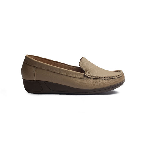 Turkish Women Beige Leather Espadrilles #1726