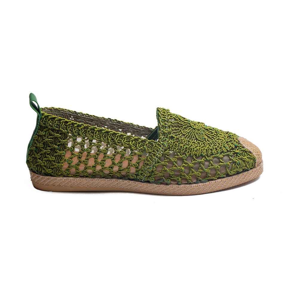 Turkish Women Green MAGDOOL Espadrilles #1764