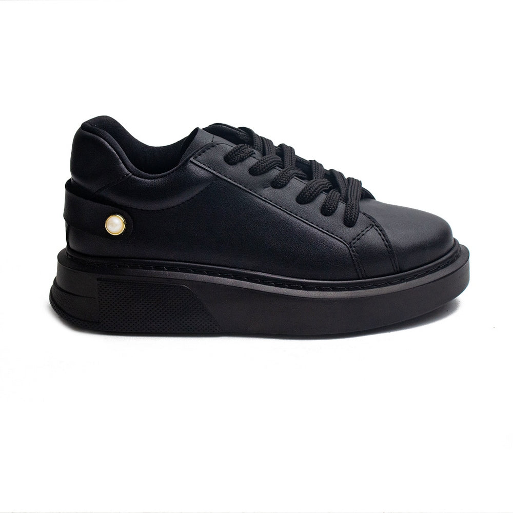 Turkish Women Black Leather Shoes #1785