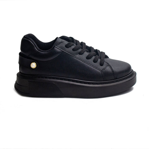 Turkish Women Black Leather Shoes #1785
