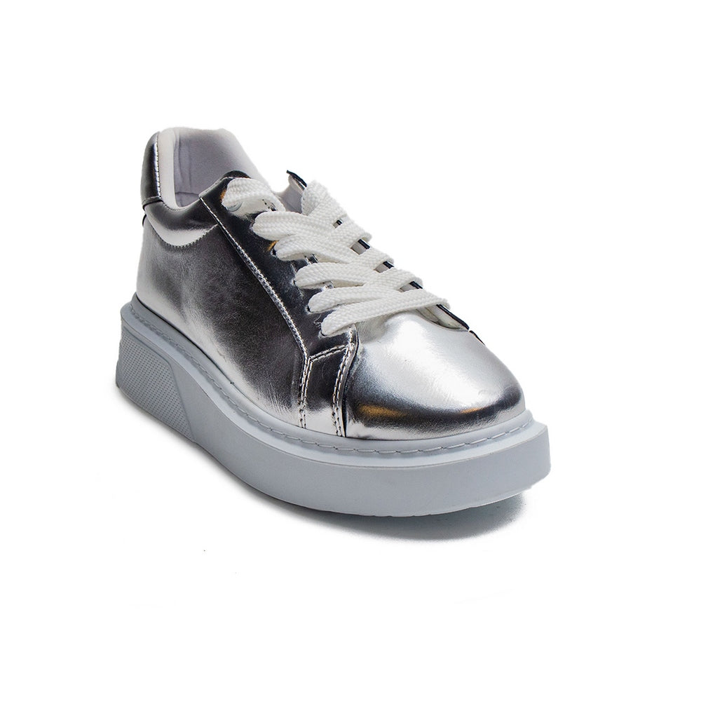 Turkish Women Silver Leather Shoes #1787