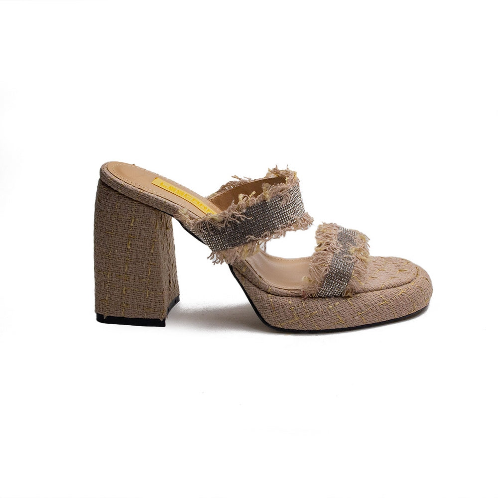 Turkish Women Beige Cloth Wedges #1806