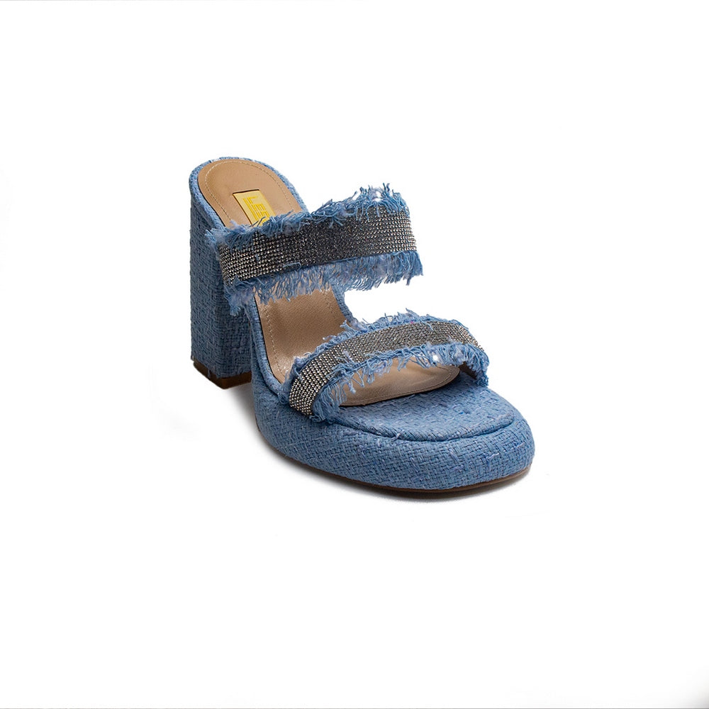 Turkish Women Light Blue Cloth Wedges #1809