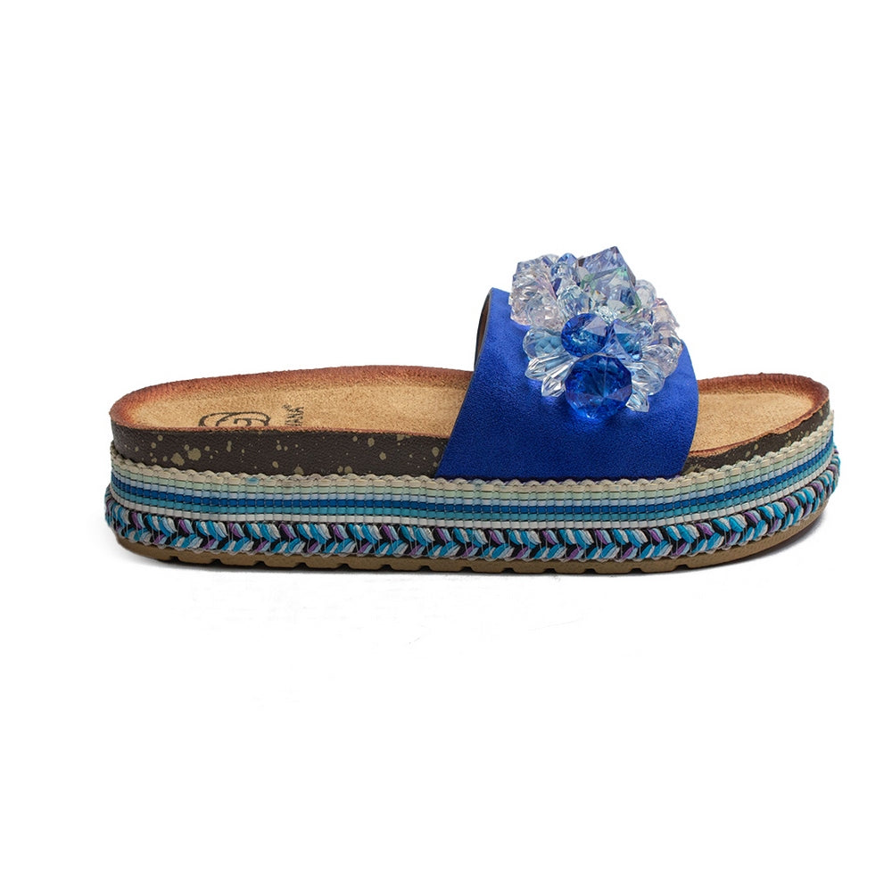 Europeon Union Women Dark Blue Chamois Slipper #1832