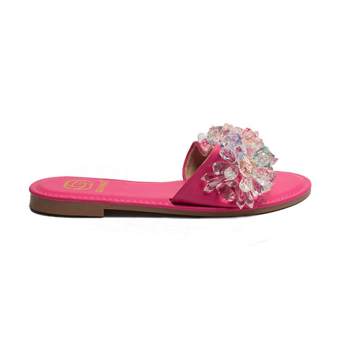 Europeon Union Women Pink Leather Slipper #1843