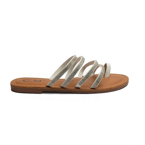 Europeon Union Women White Leather Slipper #1869