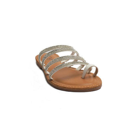 Europeon Union Women White Leather Slipper #1869
