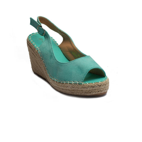 Europeon Union Women Light Blue Chamois Wedges #1883