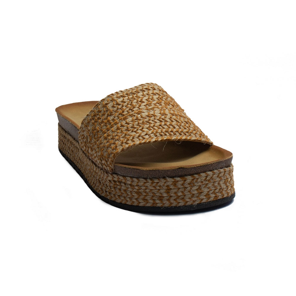 Europeon Union Women Beige Wicker Slipper #1906