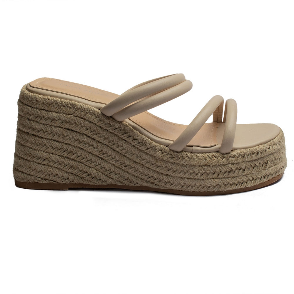 Europeon Union Women Beige Leather Wedges #1911