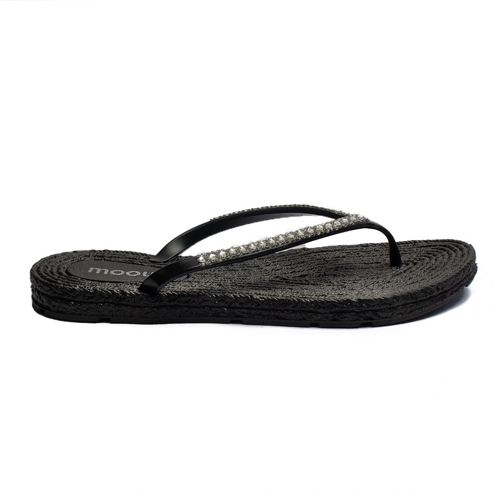 Europeon Union Women Black Plastic Slipper #1912