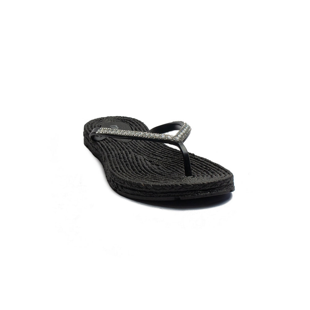 Europeon Union Women Black Plastic Slipper #1912