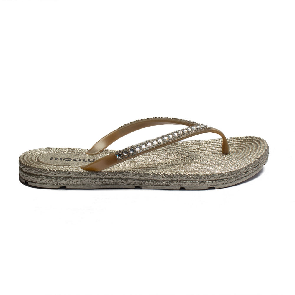 Europeon Union Women Gold Plastic Slipper #1913