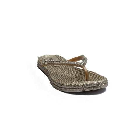 Europeon Union Women Gold Plastic Slipper #1913