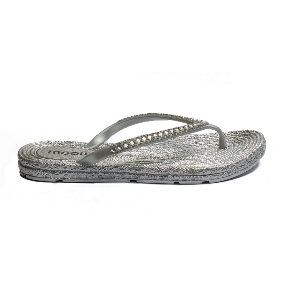 Europeon Union Women Silver Plastic Slipper #1914