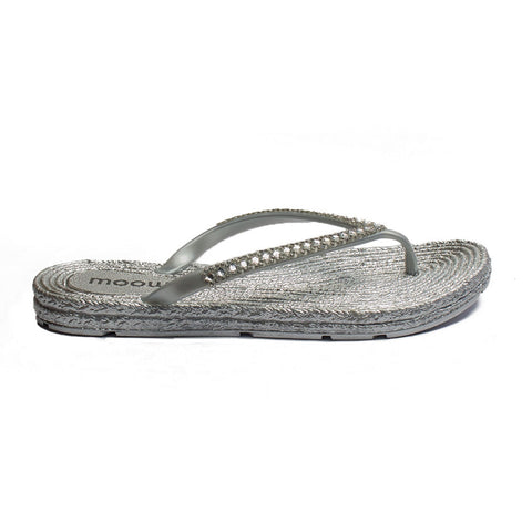 Europeon Union Women Silver Plastic Slipper #1914