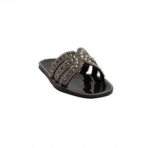 Europeon Union Women Black Plastic Slipper #1919