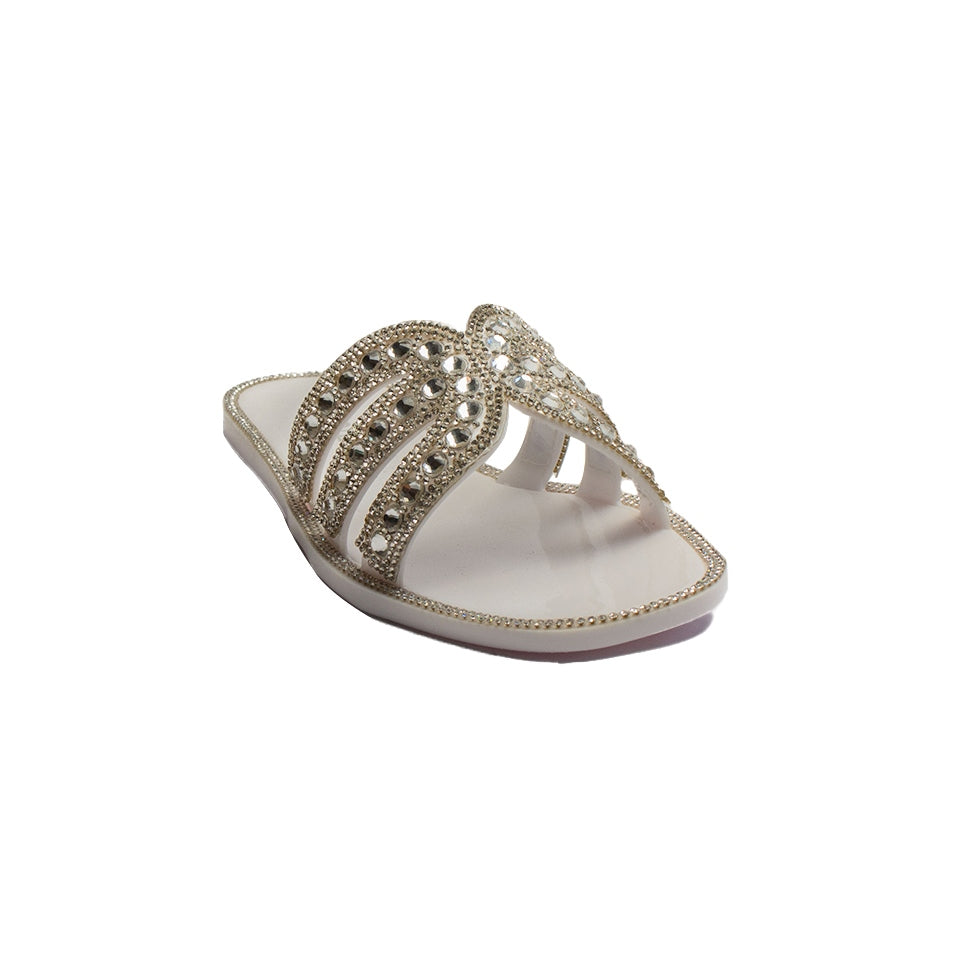 Europeon Union Women Silver Plastic Slipper #1921