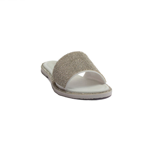 Europeon Union Women Silver Plastic Slipper #1929