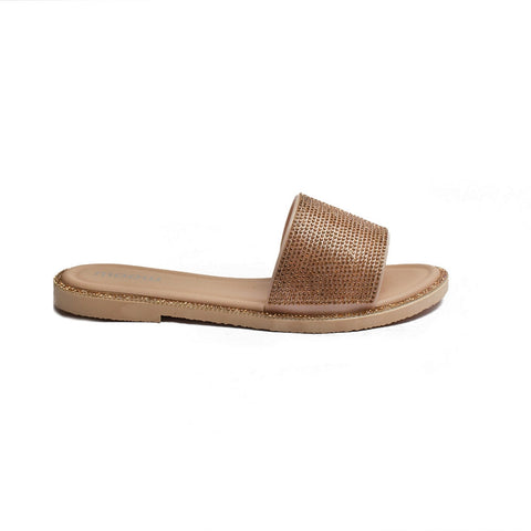 Europeon Union Women Rose Gold Plastic Slipper #1930