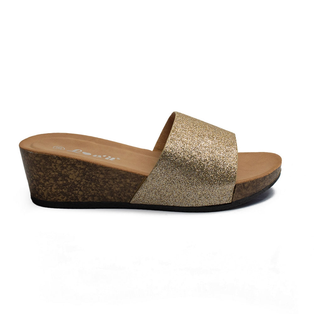 Europeon Union Women Gold Leather Slipper #1946