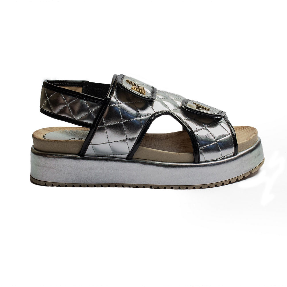 Turkish Women Silver Leather Sandal #1966