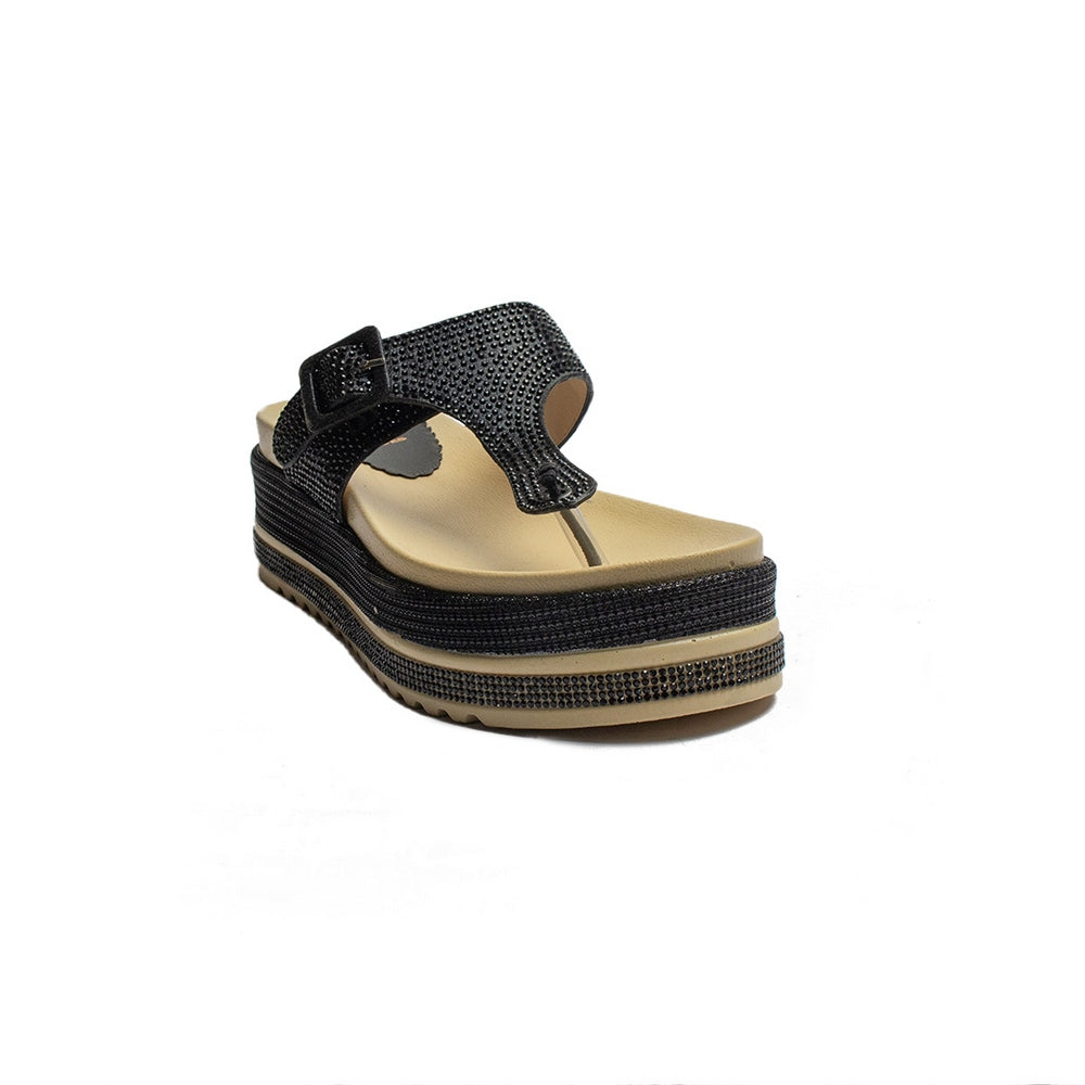 Turkish Women Black Glitter Slipper #1984