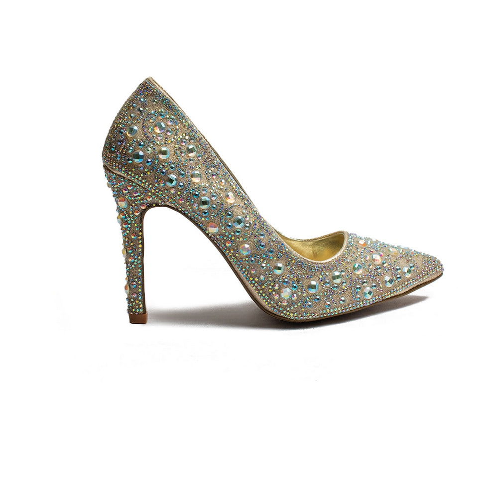 Turkish Women Silver Glitter Heels #1989