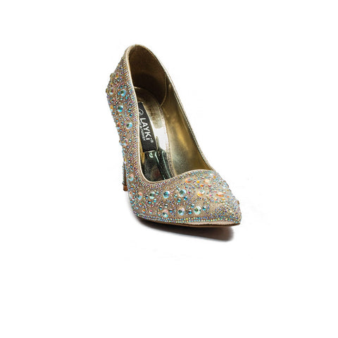 Turkish Women Silver Glitter Heels #1989