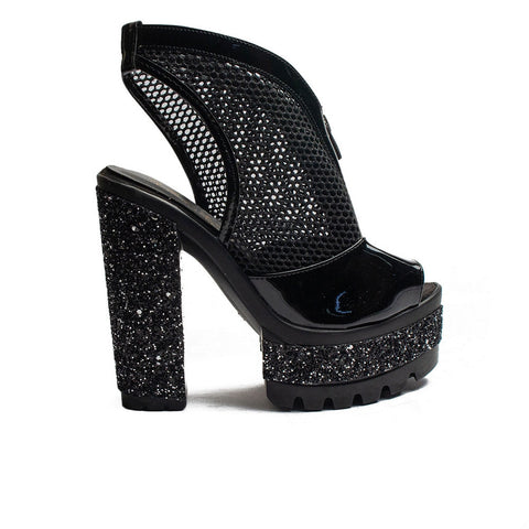 Turkish Women Black Vernis Leather Heels #1993