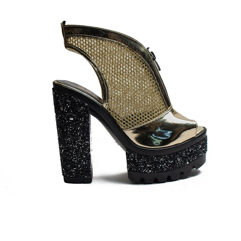 Turkish Women Silver Vernis Leather Heels #1994