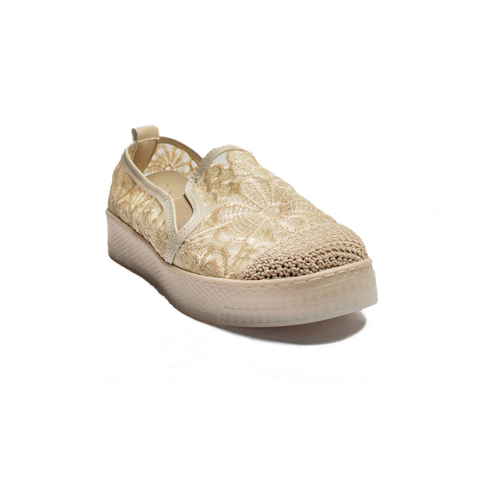 Turkish Women Beige Cloth Espadrilles #2041