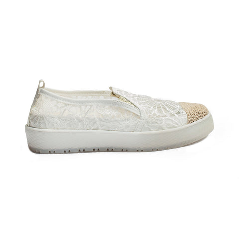 Turkish Women White Cloth Espadrilles #2043