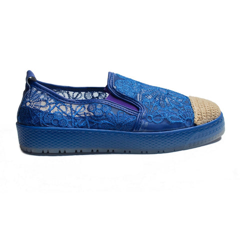 Turkish Women Blue Cloth Espadrilles #2045