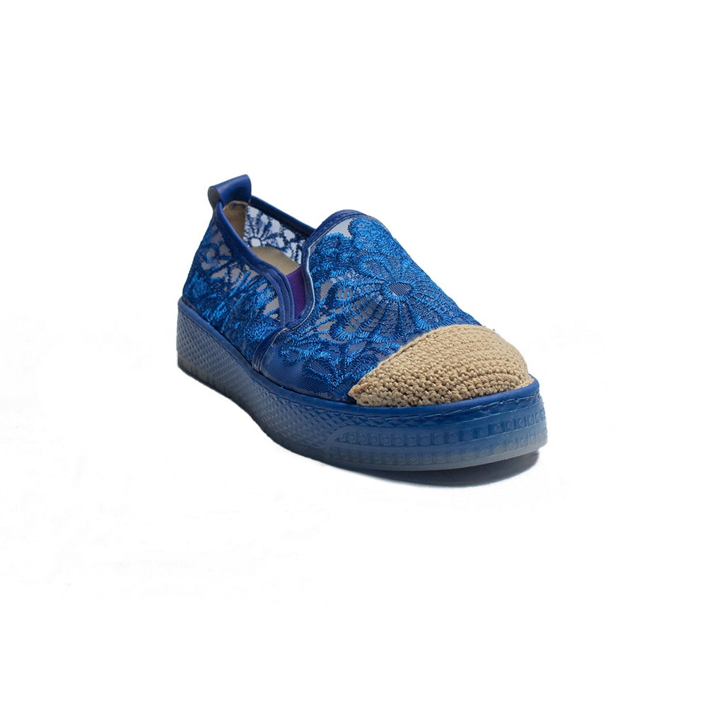 Turkish Women Blue Cloth Espadrilles #2045