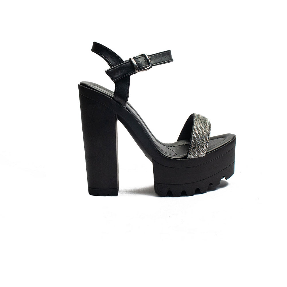 Turkish Women Black Leather Heels #2053