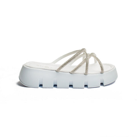 Turkish Women White Leather Slipper #2064