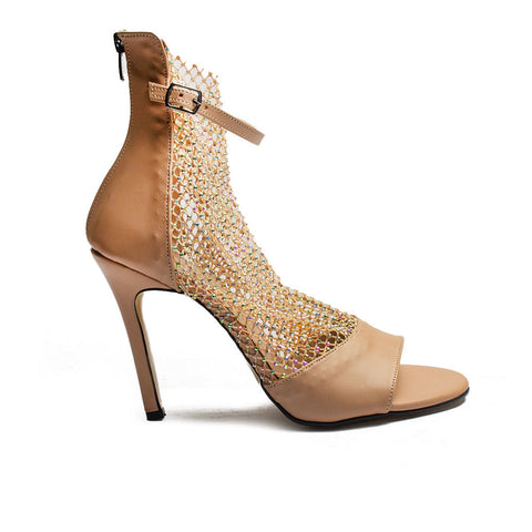 Turkish Women Beige Leather Heels #2087