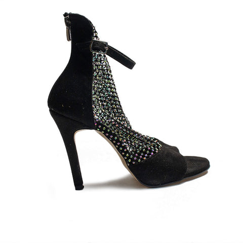 Turkish Women Black Chamois Heels #2088