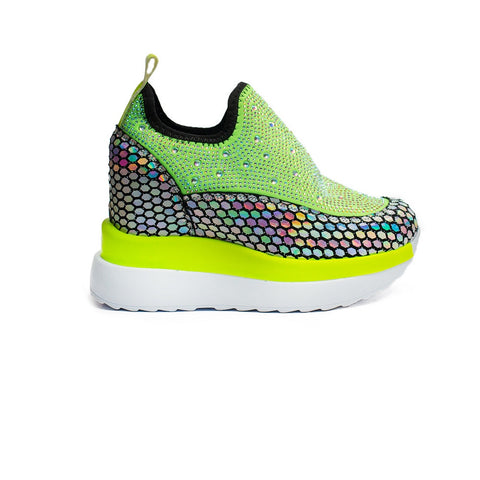 Turkish Women Green Glitter Shoes #2094