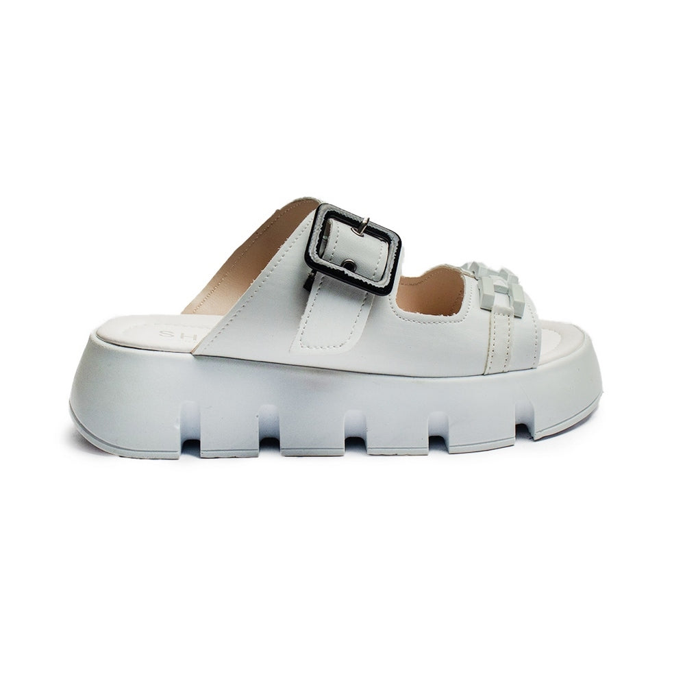 Turkish Women White Leather Slipper #2123