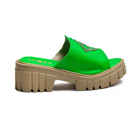 Turkish Women Green Leather Wedges #2130