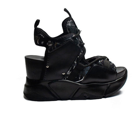 Turkish Women Black Leather Sandal #2145
