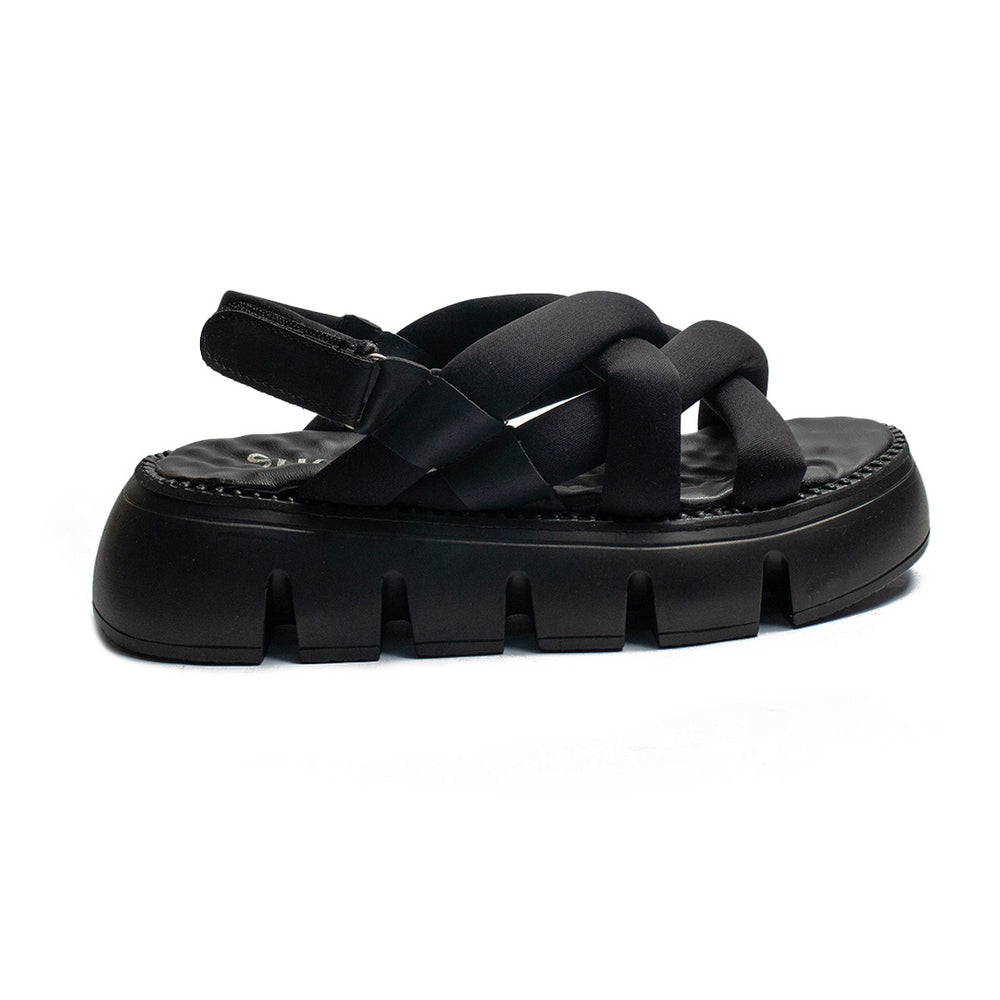 Turkish Women Black Leather Sandal #2148