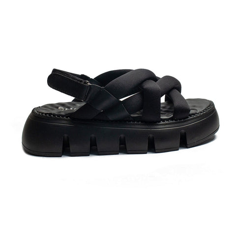 Turkish Women Black Leather Sandal #2148